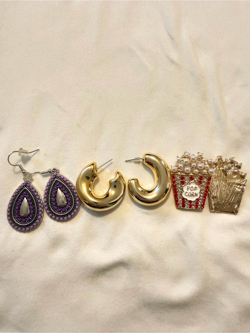 Gold Hoop Earrings - Classic Chunky Half-Hoop